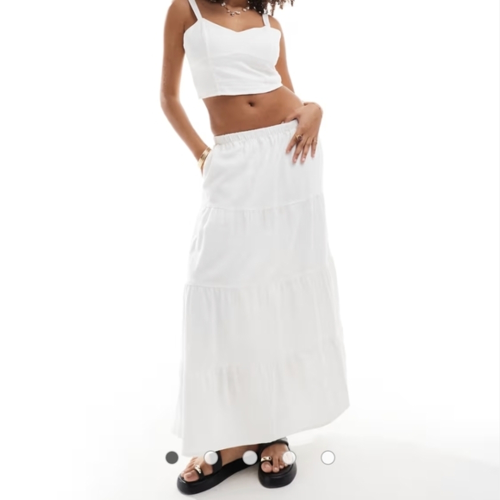 Hollister White Maxi Skirt